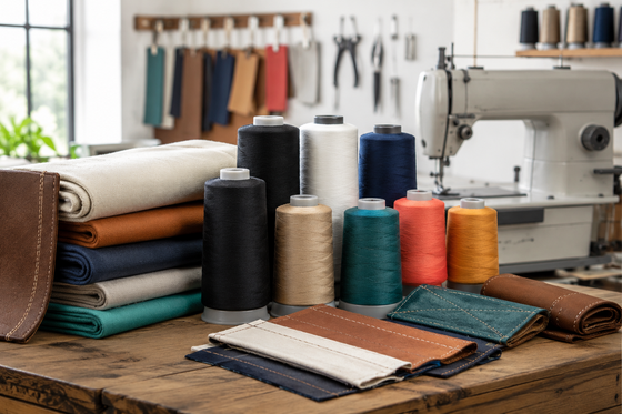 Heavy-duty industrial thread cones with leather, canvas and upholstery fabric