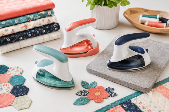 Compact mini irons for quilting, applique and detail pressing