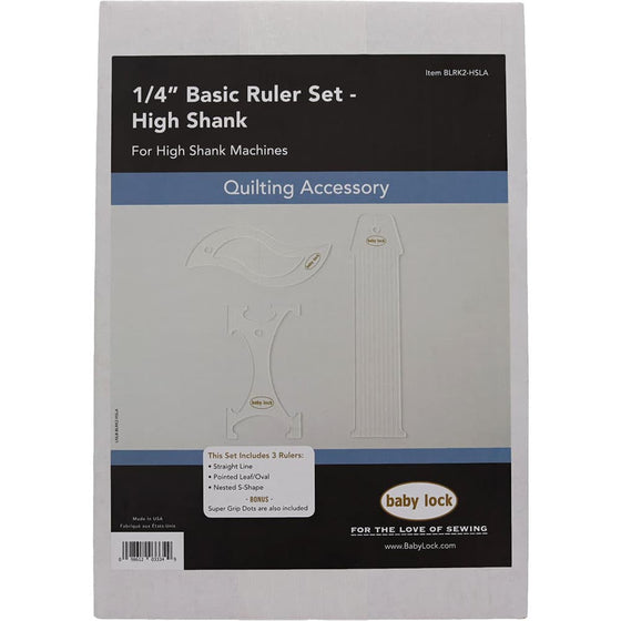 Quilting ruler and template set for ruler-work quilting