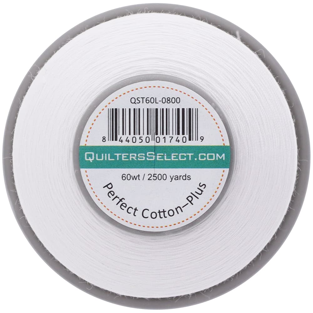 Quilters Select Perfect Cotton Plus 60wt Thread — White, 2,500 Yards ...