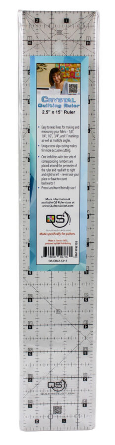 Quilters Select Non-Slip Crystal Clear Ruler: 2.5″ x 15″ — manufacturer product view 1