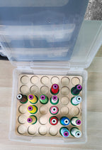 Embroidery Thread Storage Trays, Set of 3 — tray with thread in an open clear case