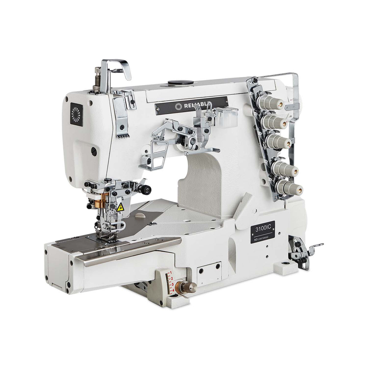 Reliable 3100IC direct-drive cylinder-bed coverstitch industrial sewing machine with table and stand