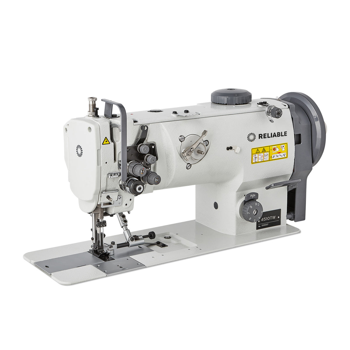 Reliable 4510TW two-needle walking-foot machine with optional roller edge guide