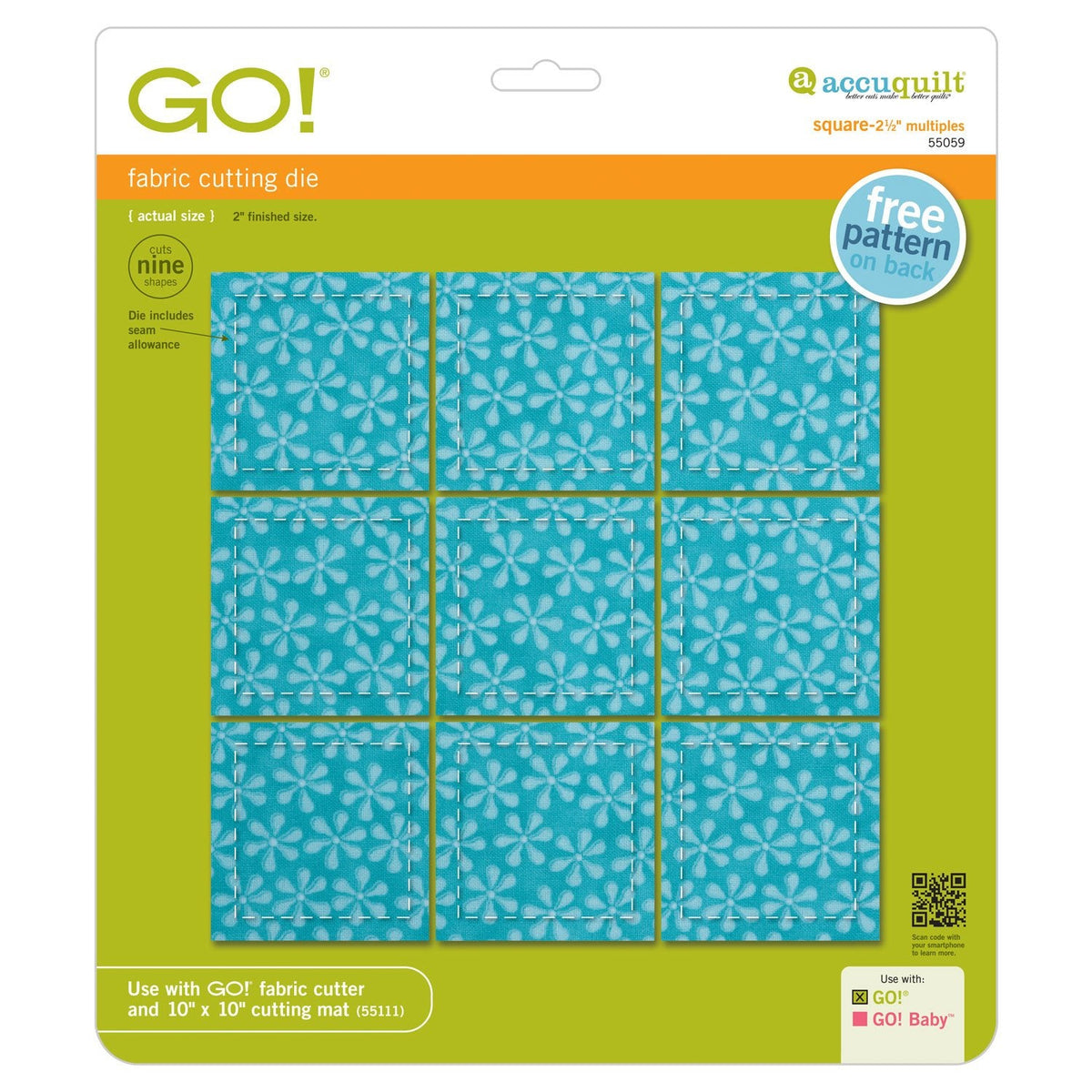 GO! Square-2 1/2" (2" Finished) Multiples Die