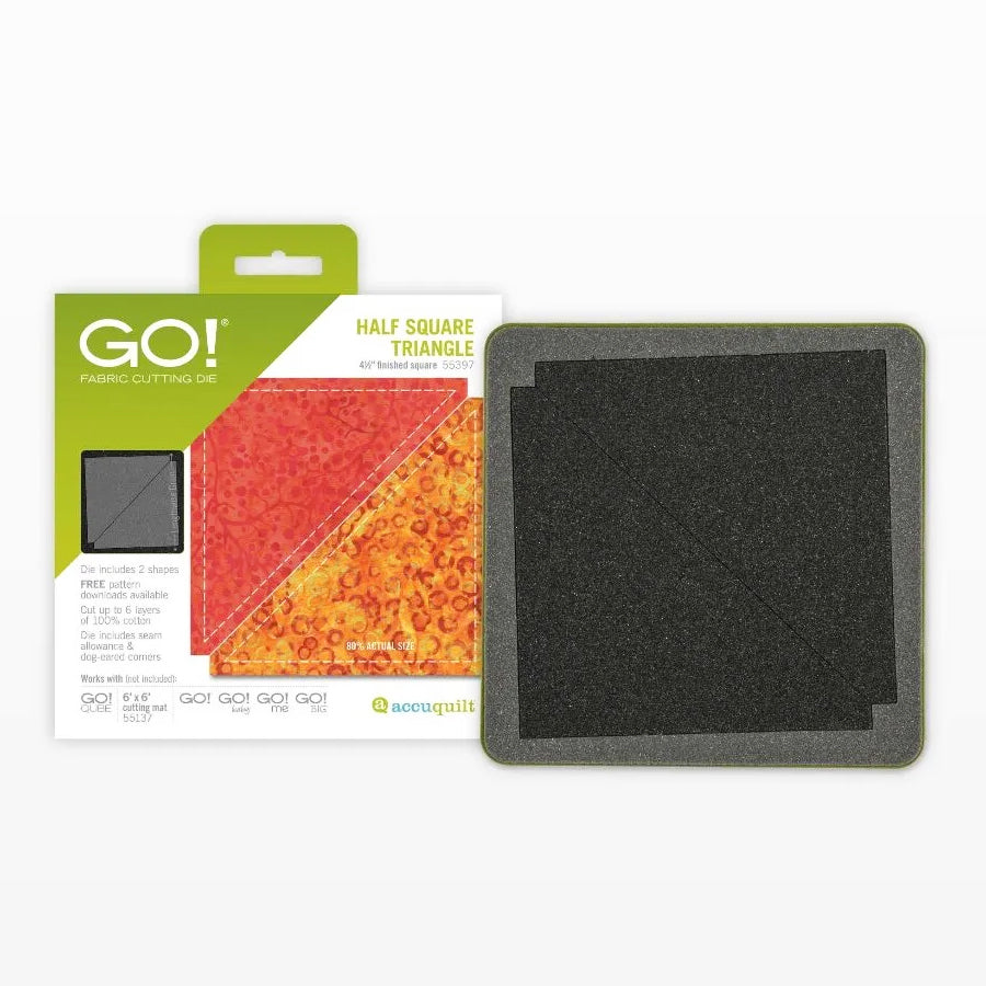 GO! Half Square Triangle-4 1/2" Finished Square Die