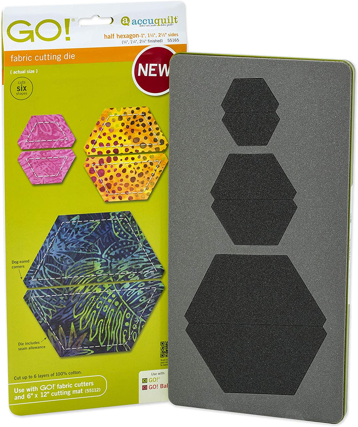 GO! Half Hexagon-1", 1 1/2", 2 1/2" Sides Die