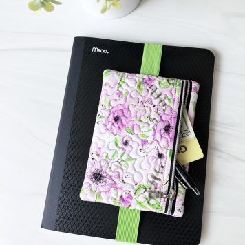 Embroidery Garden Adjustable Zipper Bag Book Band included in Desk to Dorm Bundle