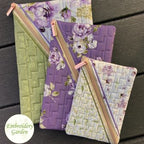 Embroidery Garden Diagonal Chic Zipper Bags included in Functional Purse Bundle