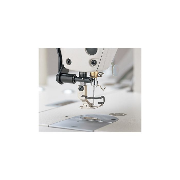 JUKI DDL-8700-7 lockstitch machine needle, presser foot and stitch area detail from JUKI