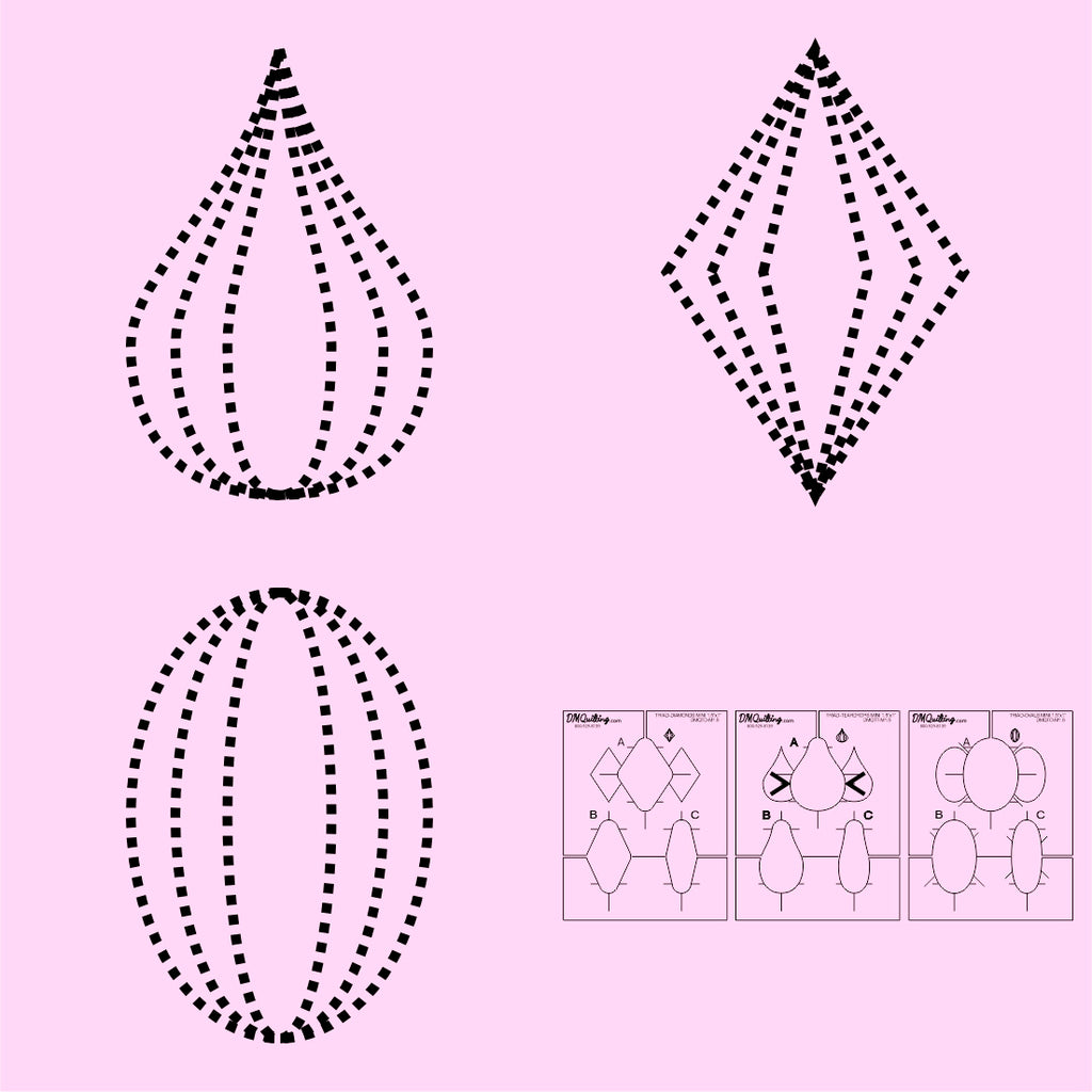 DMQuilting Triad Miniatures 3pc Template Set