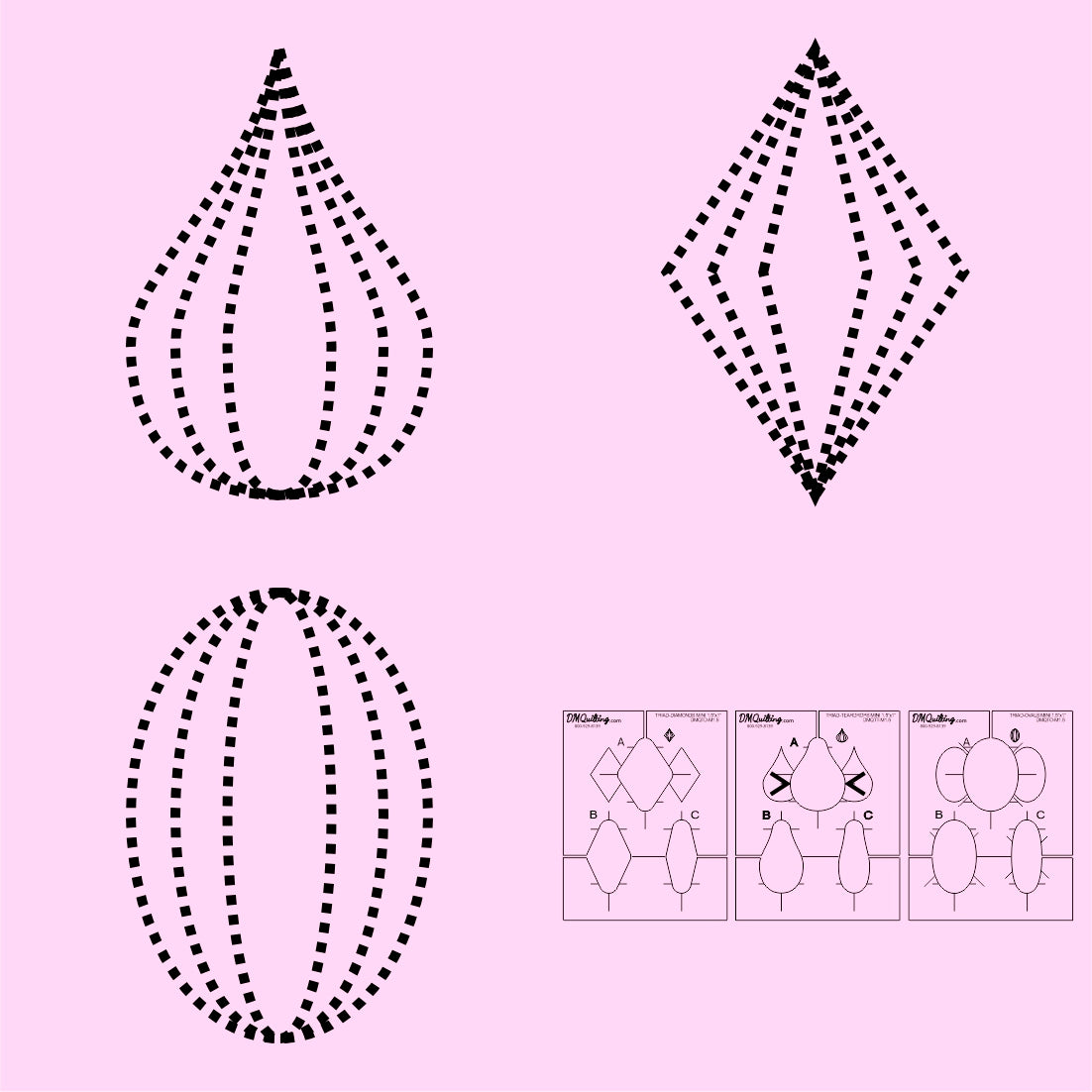 DMQuilting Triad Miniatures 3pc Template Set