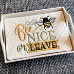 Embroidery Garden Bee Nice Mug Rug included in Mug Rugs and Coasters Bundle