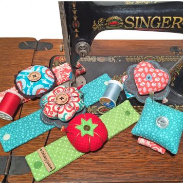 Embroidery Garden Wrist Pincushions included in Sew Much Fun Bundle