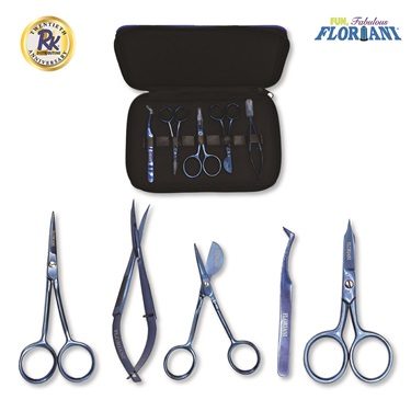 Floriani five-piece embroidery tool set in zippered case