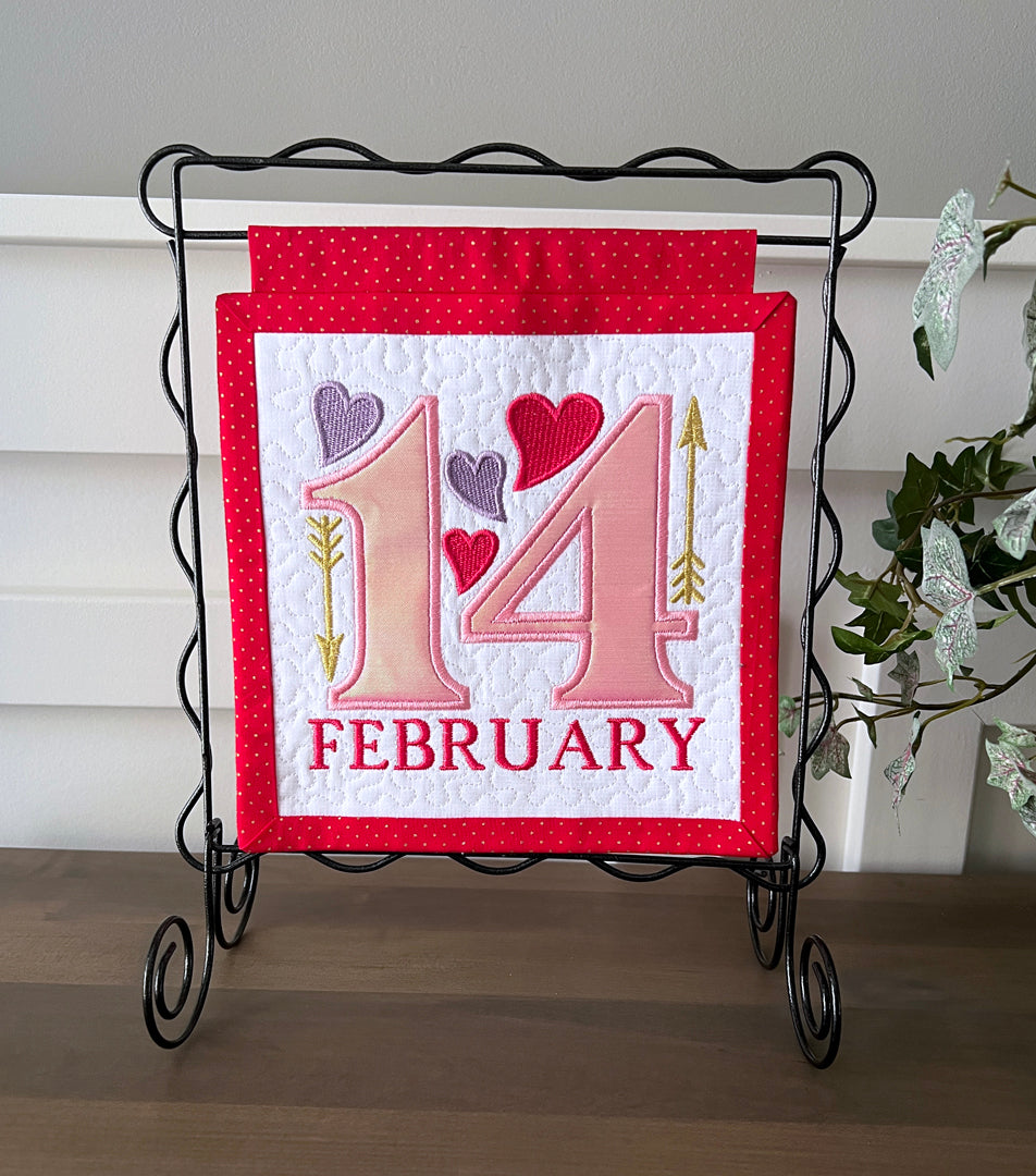 Embroidery Garden February 14 Mini Hanging included in Mini Hangings Bundle