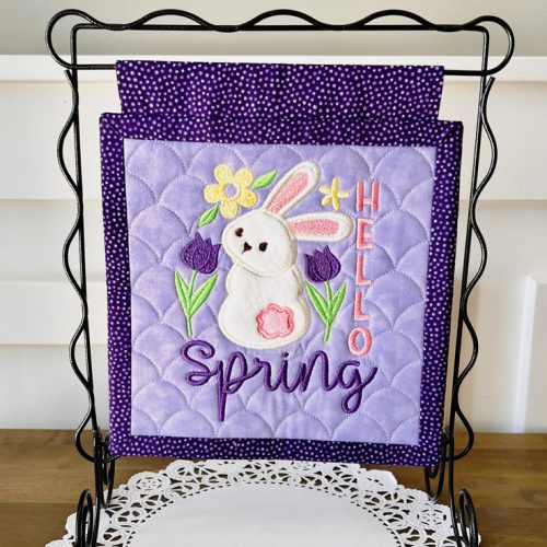 Embroidery Garden Hello Spring Bunny Hanging included in Mini Hangings Bundle