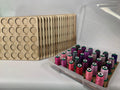 Isacord Numbered Thread Storage Trays, Set of 18 — stacked trays beside a filled tray in an open case