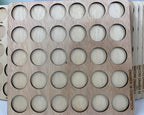 Isacord Numbered Thread Storage Trays, Set of 18 — front view of tray with engraved variegated color numbers