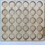 Isacord Numbered Thread Storage Trays, Set of 18 — front view of tray with engraved solid color numbers