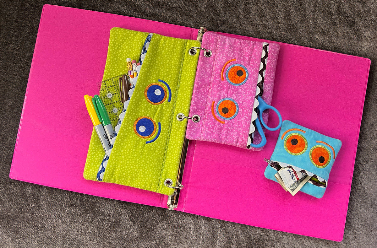 Embroidery Garden Monster School Cases included in Desk to Dorm Bundle