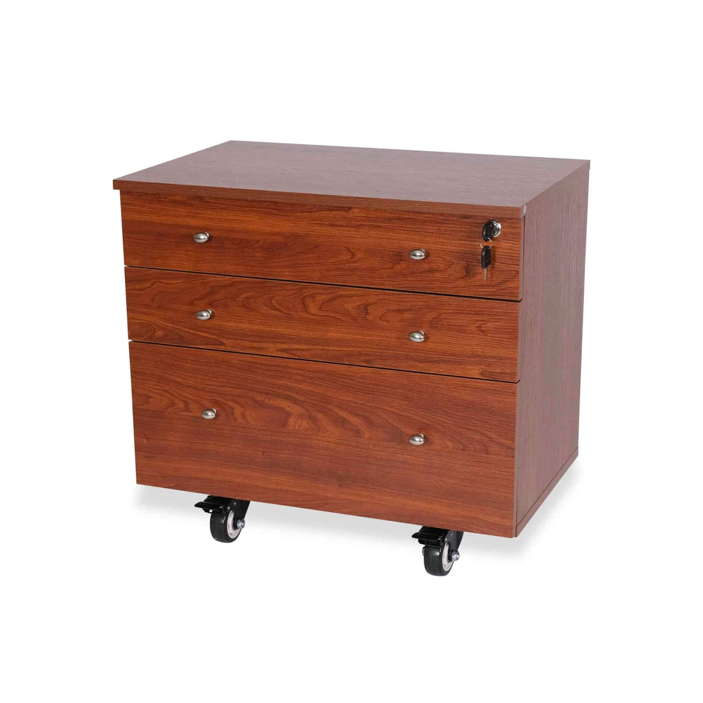 Kangaroo Joey Storage Cabinet in Teak with three soft-close drawers