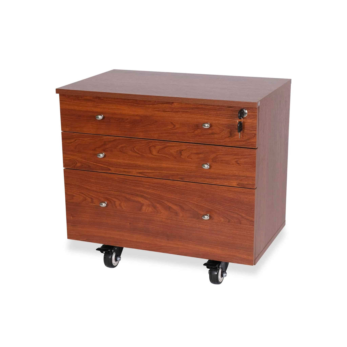 Kangaroo Joey Storage Cabinet in Teak with three soft-close drawers