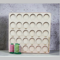DIME Medley Variegated Thread Storage Tray, 30 Spools — numbered tray standing behind variegated thread samples