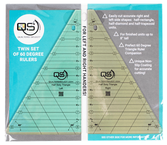 Quilters Select right and left 60-degree half-triangle ruler set