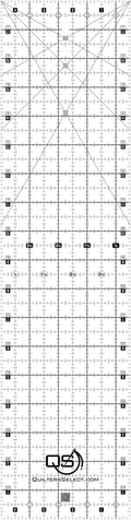 Quilters Select Crystal 4.5 by 18 inch clear non-slip ruler