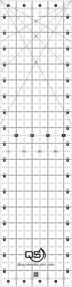 Quilters Select Crystal 4.5 by 18 inch clear non-slip ruler