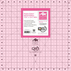 Quilters Select Poppie Cotton pink 12.5 inch square non-slip ruler