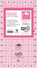 Quilters Select Poppie Cotton pink 6.5 by 12 inch non-slip ruler