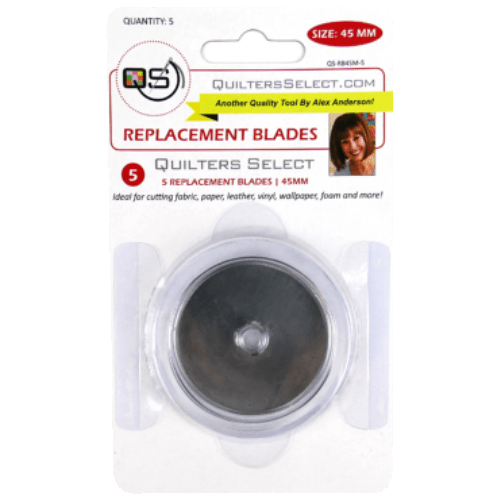 Quilters Select 45mm replacement rotary blades, five pack