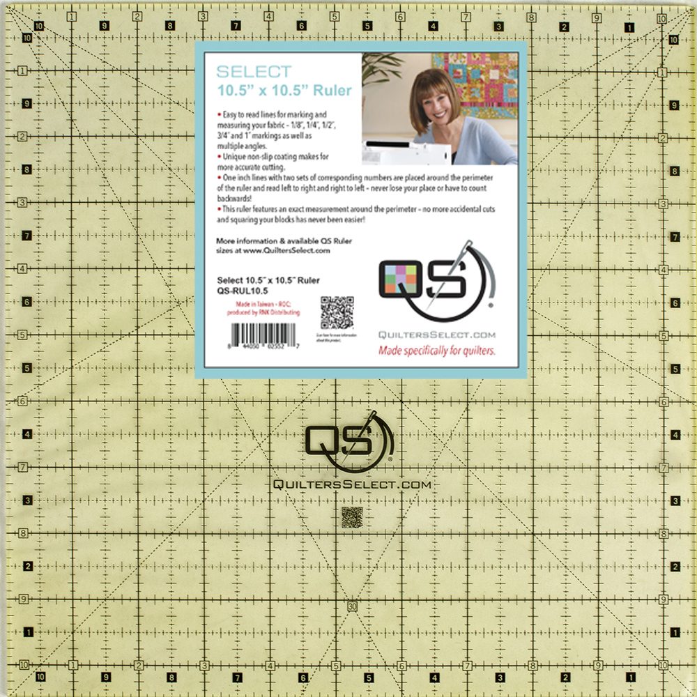 Quilters Select 10.5 inch square non-slip ruler