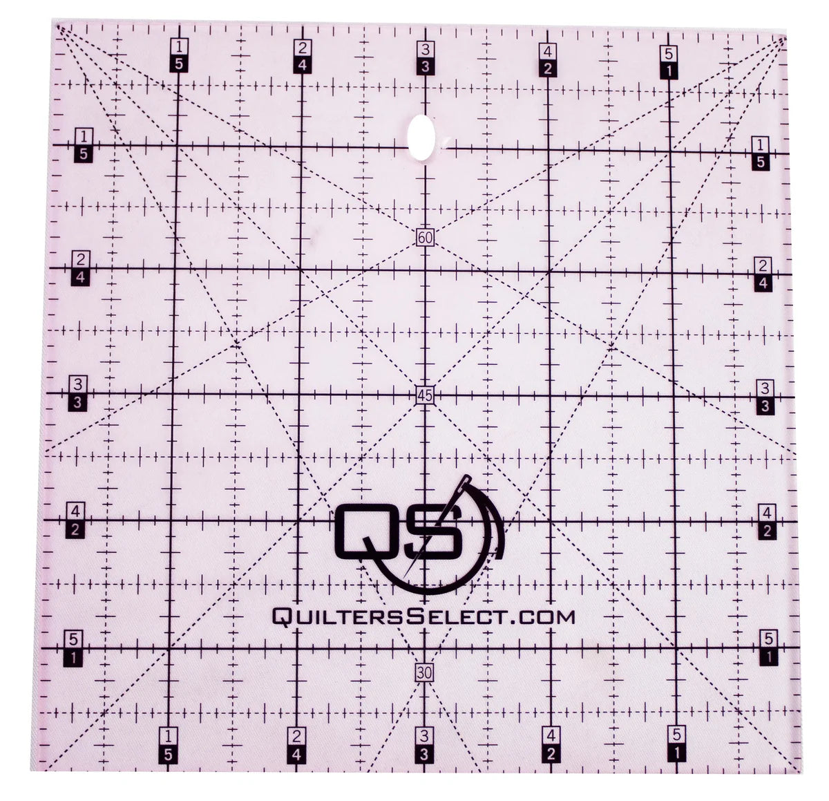 Quilters Select Pink Non-Slip Ruler 6″x 6″ — manufacturer product view 2
