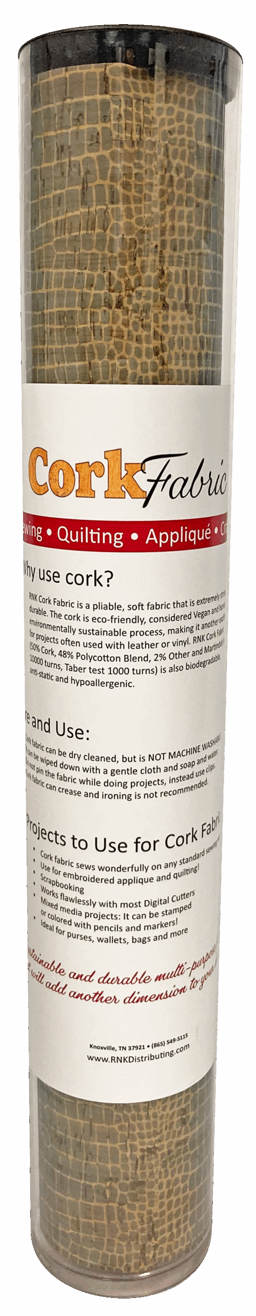 RNK Cork Fabric – Crocodile – Roll, 18″ x 25″ — manufacturer product view 3
