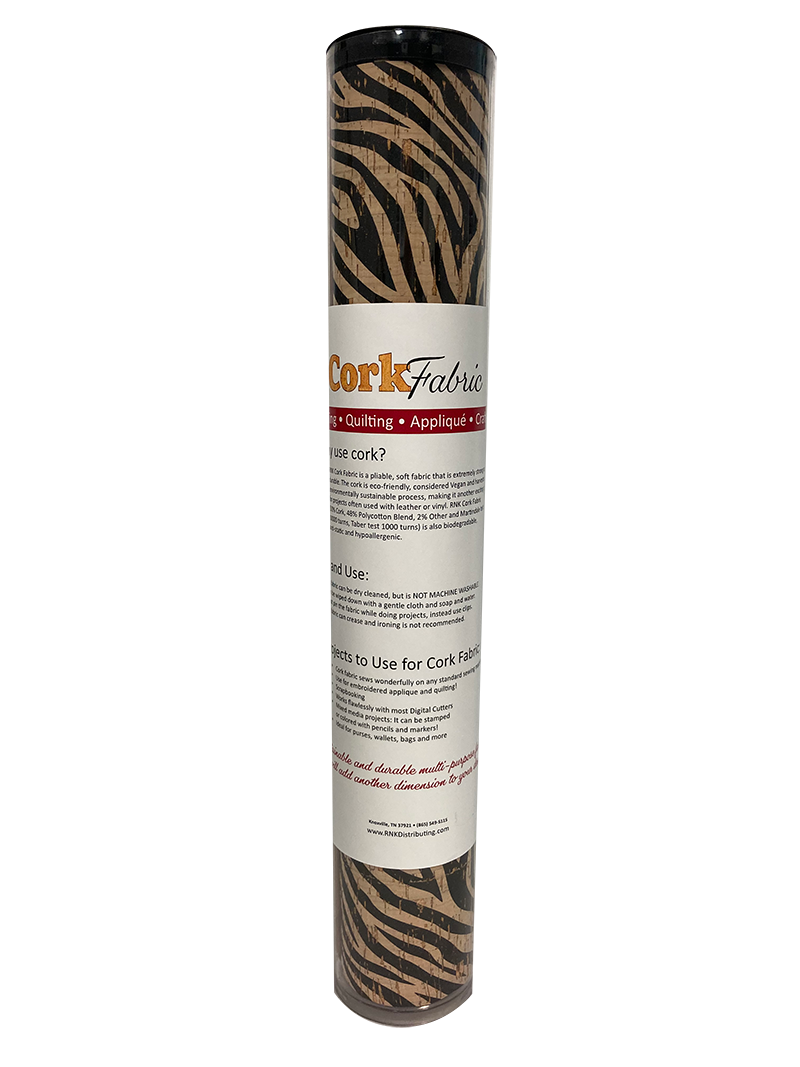 RNK Cork Fabric – Zebra – Roll, 18″ x 25″ — manufacturer product view 2