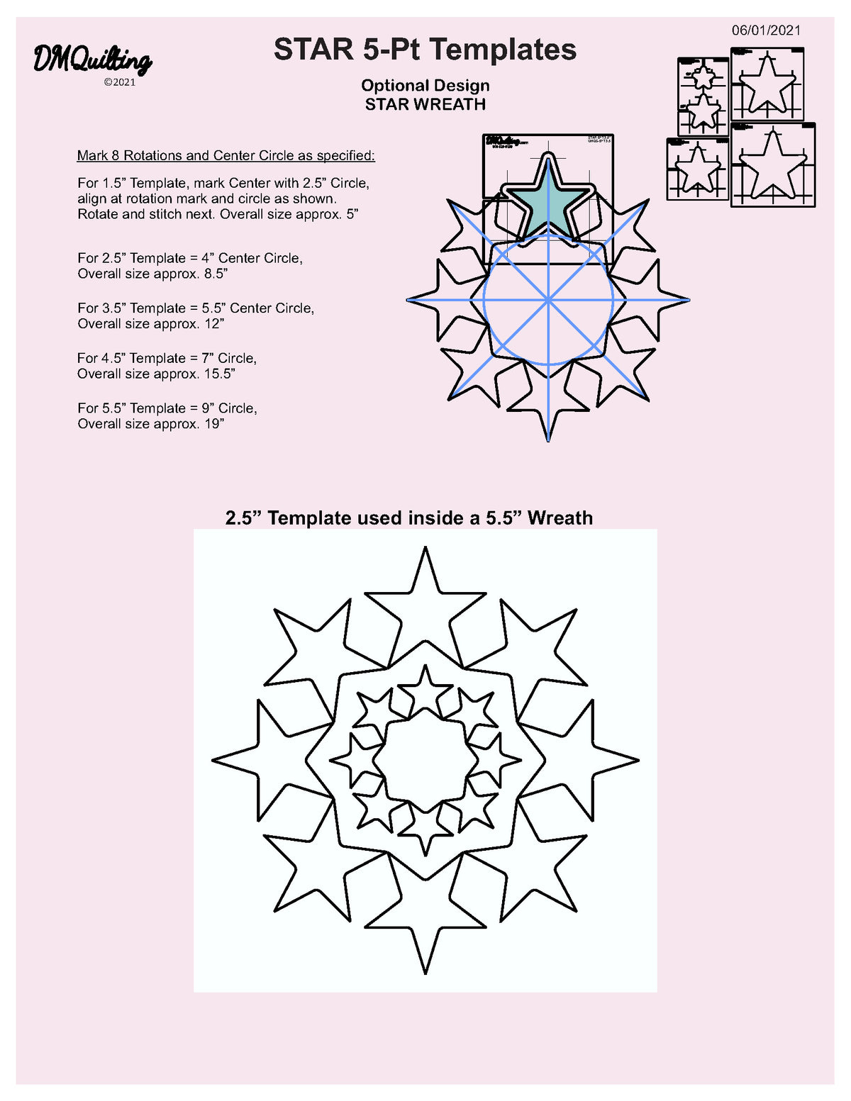 DM Quilting – Star Templates