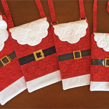 Embroidery Garden Santa Bags Set included in Holiday Purse Bundle