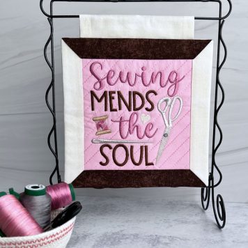 Embroidery Garden Sewing Mends the Soul Hanging included in Mini Hangings Bundle
