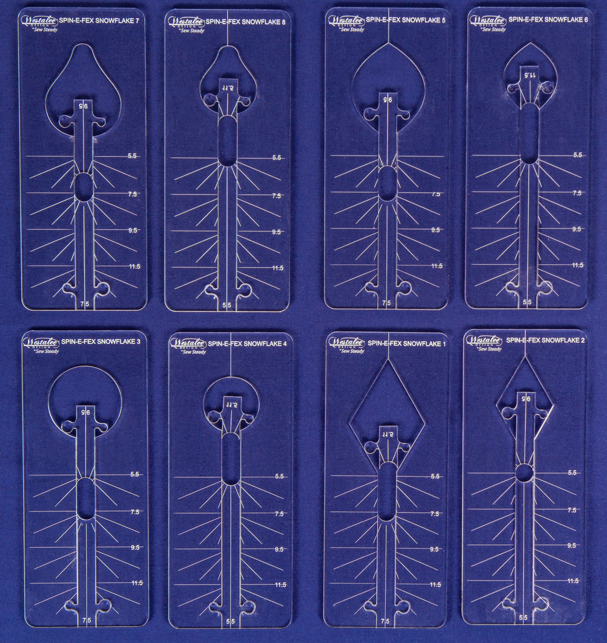 Westalee Design Spin-E-Fex Snowflake Template Set of 8