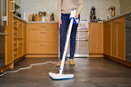 Steamboy Plus 350CS cleaning kitchen tile in steam mop mode