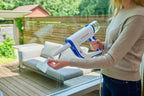 Steamboy Plus 350CS cleaning an outdoor glass table