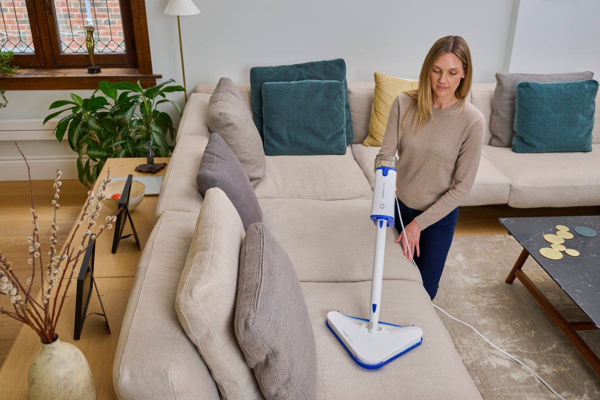 Steamboy Plus 350CS cleaning around living room furniture