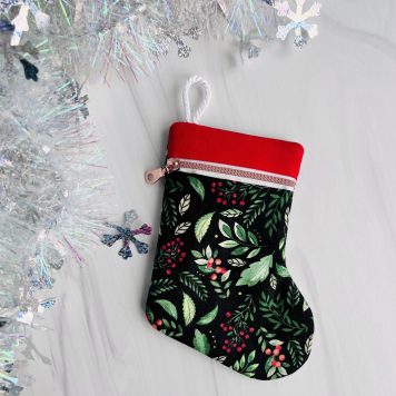 Embroidery Garden Stocking Zipper Bag included in Holiday Purse Bundle