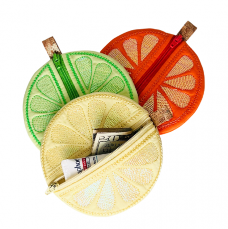 Embroidery Garden Citrus Mylar Pouch included in Small Bags and Pouches Bundle