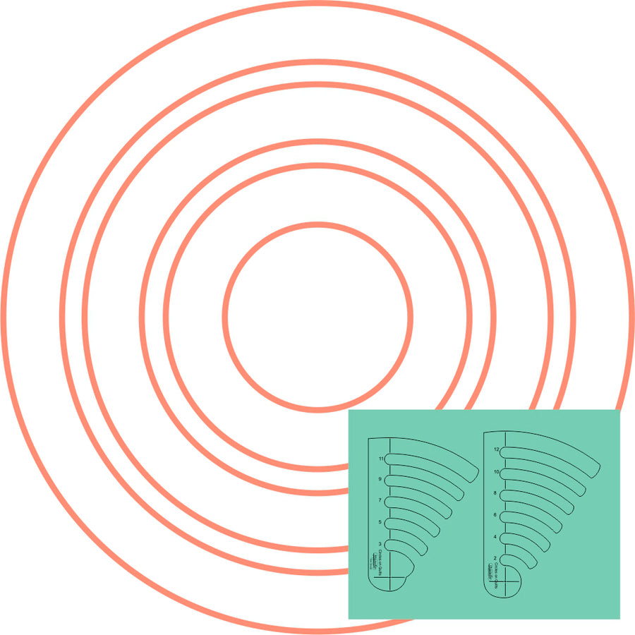 Westalee Design Circles On Quilts Template Set 1 – (2″ – 12″)