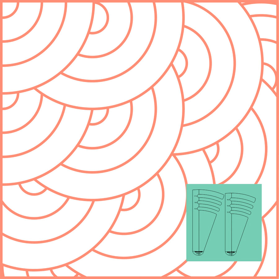 Westalee Design Circles On Quilts Template Set 5 (12.5″ – 17.5″)