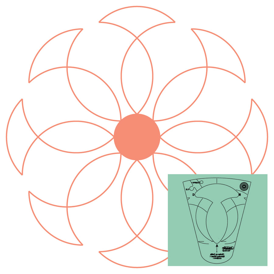 Westalee Design Circles On Quilts Spinning Wheel #1 Template